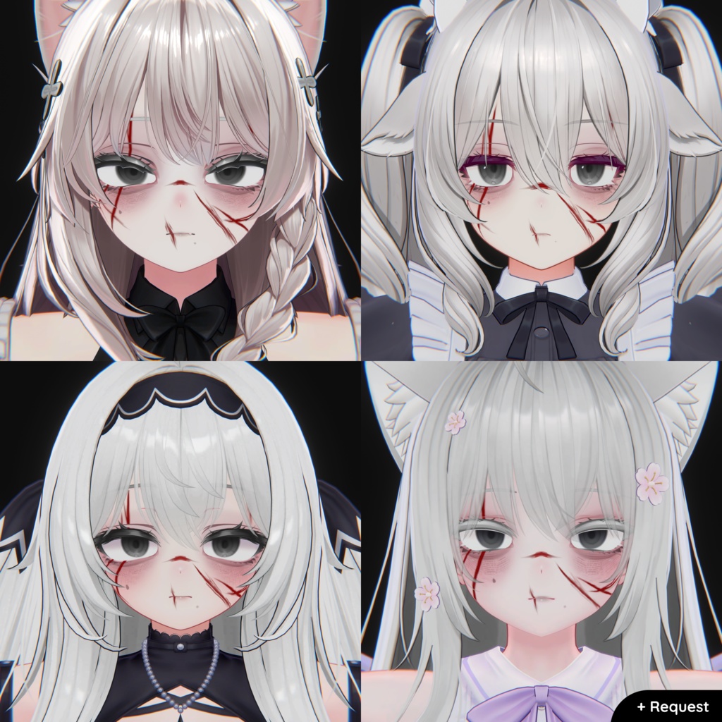 【7+ アバター対応】 Noir Scar Makeup 🖤💄🩸 (Ichigo Added!)