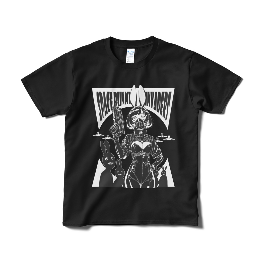 黒地用2：【癖盛りGIRLS】SPACE BUNNY INVADERS - Tシャツ（短納期）