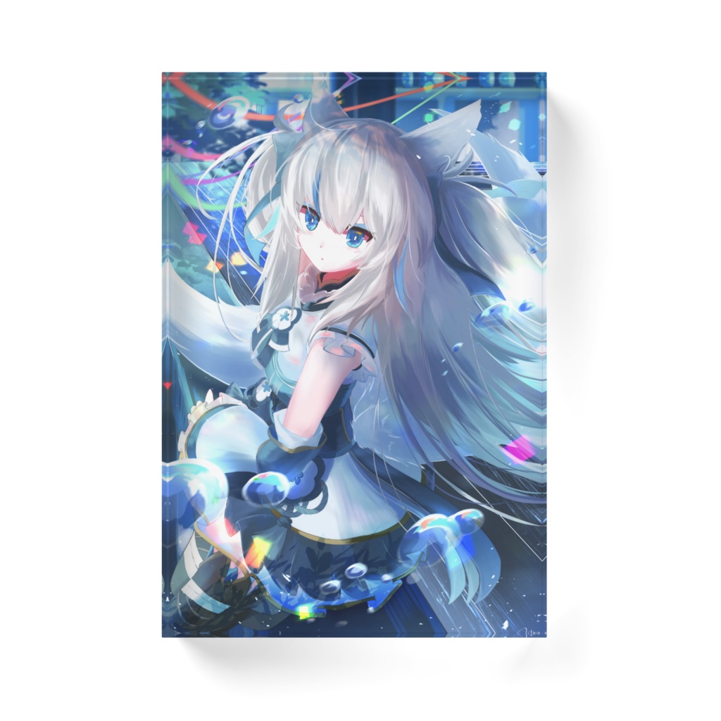 狐狐音の前アクリルブロック【蒼の色Ver】