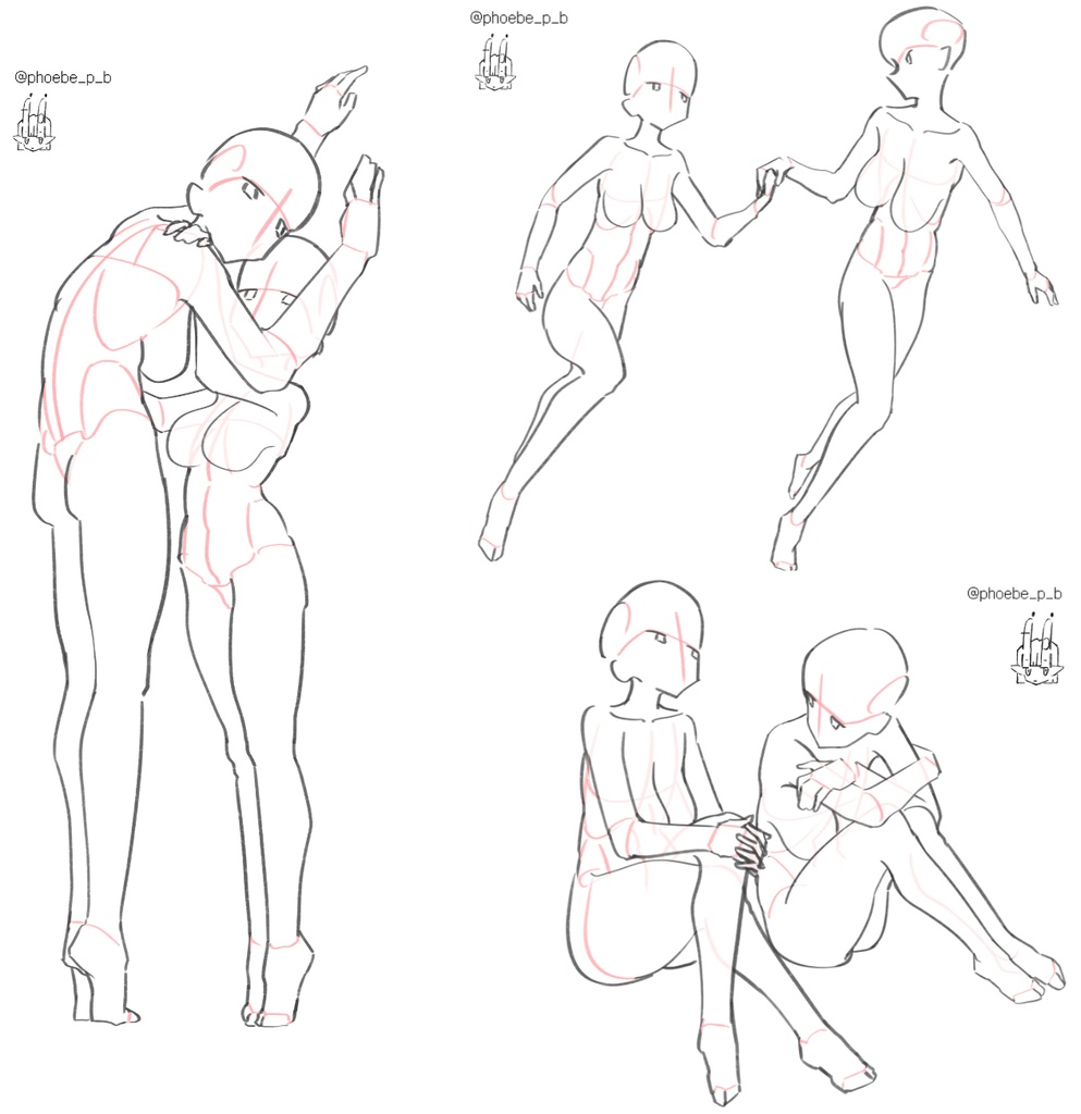 女性カップルポーズ47種
