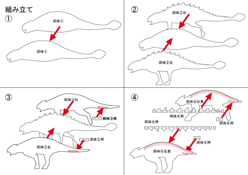 アンキロサウルス ダンボールクラフト型紙