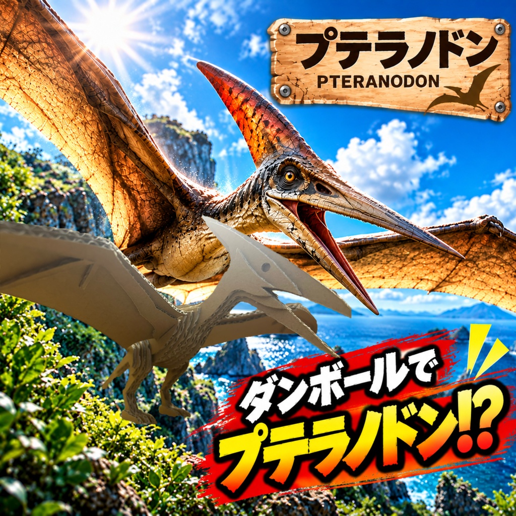 プテラノドン　ダンボールクラフト型紙