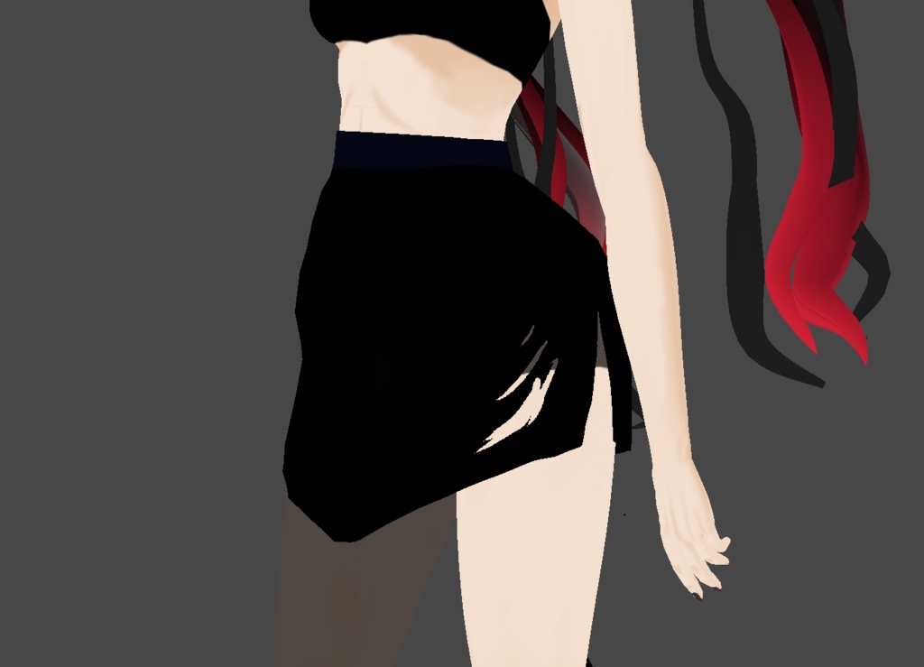 Torn black skirt