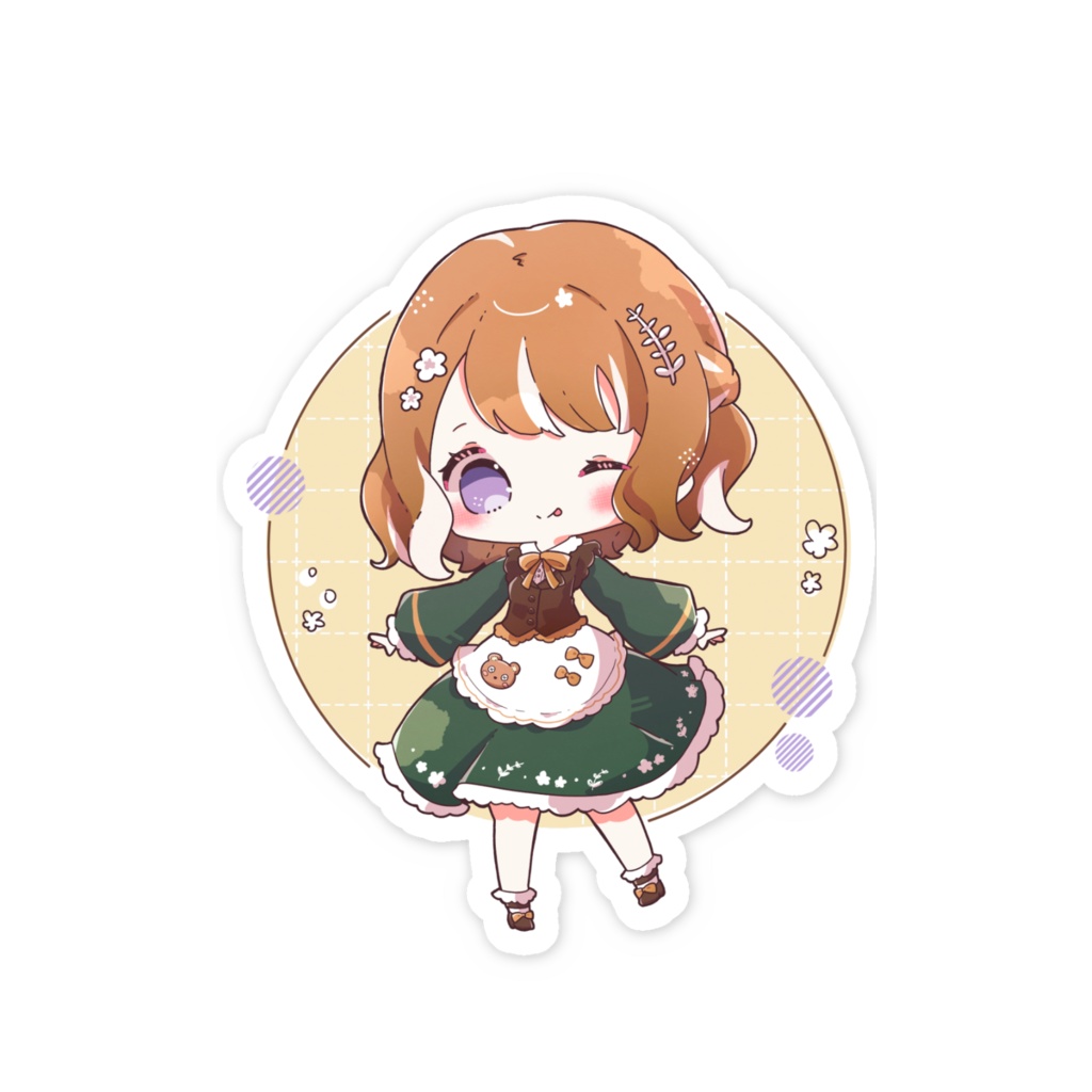 【2周年記念】ゆるふわスマホステッカー(背景有り)