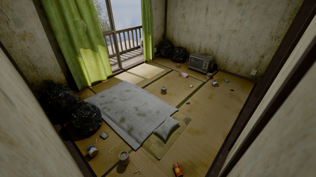 【Blender】汚い部屋Dirty room 3Dモデル