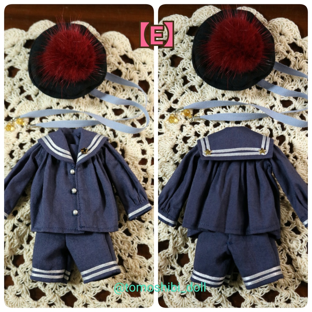 【即納品】【imda1.7用お洋服】星襟セーラー