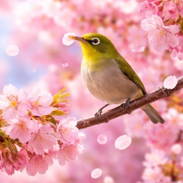 【無料フリーBGM】春が来たねメジロちゃん(商用利用可)