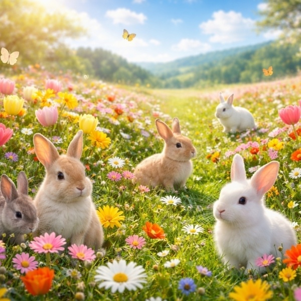 【無料フリーBGM】春風とうさぎたち(商用利用可)