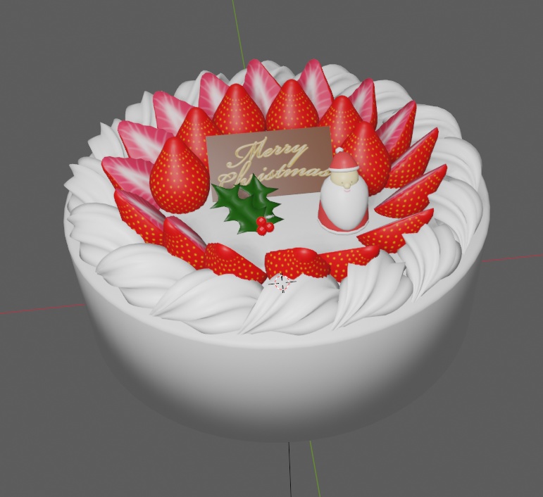 クリスマスケーキ3Dモデル【2個セット】