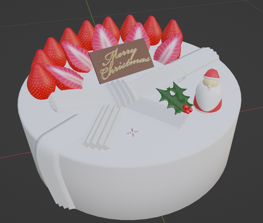 クリスマスケーキ3Dモデル【2個セット】