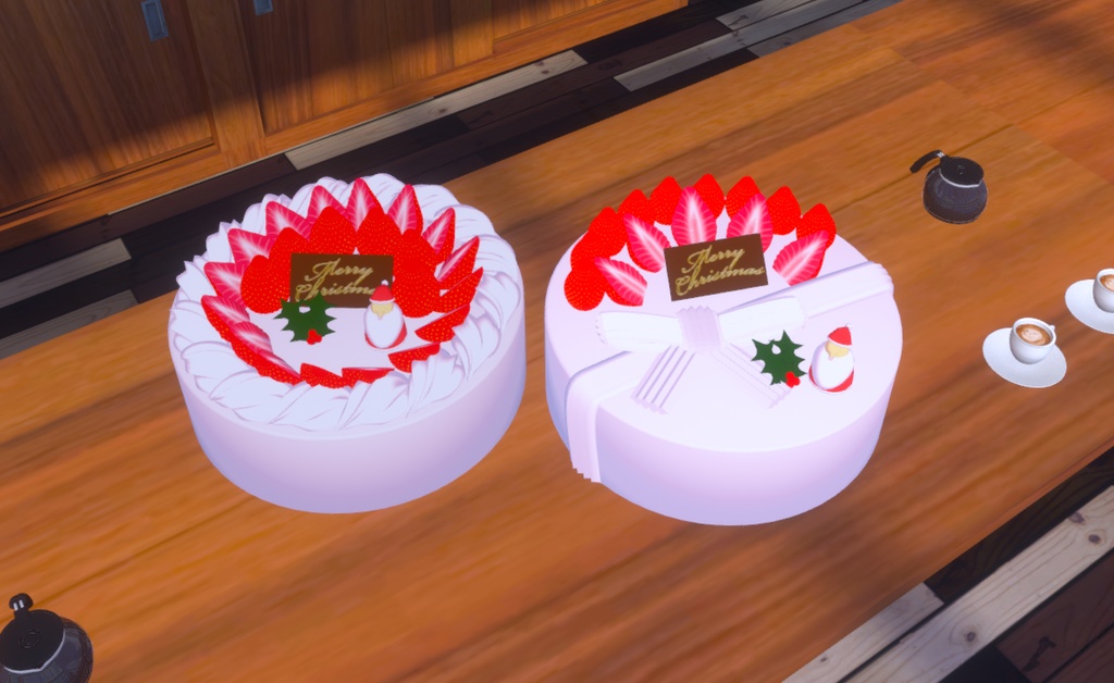 クリスマスケーキ3Dモデル【２個セット】