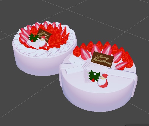 クリスマスケーキ3Dモデル【2個セット】