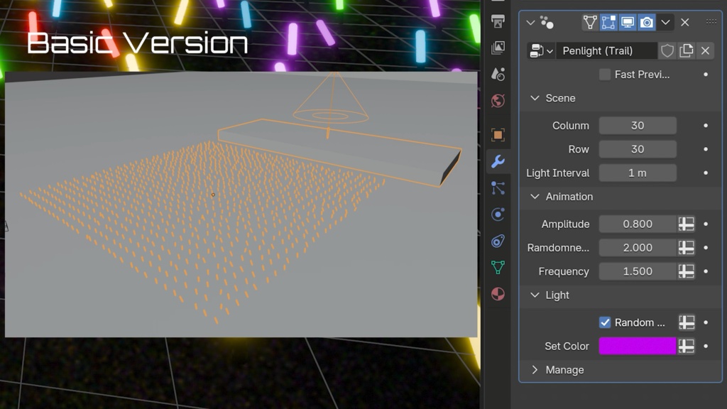 【Blender+動画素材】ゆらゆらペンライト