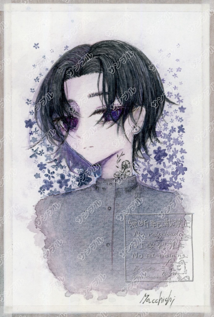 「剪定」原画・透明水彩画