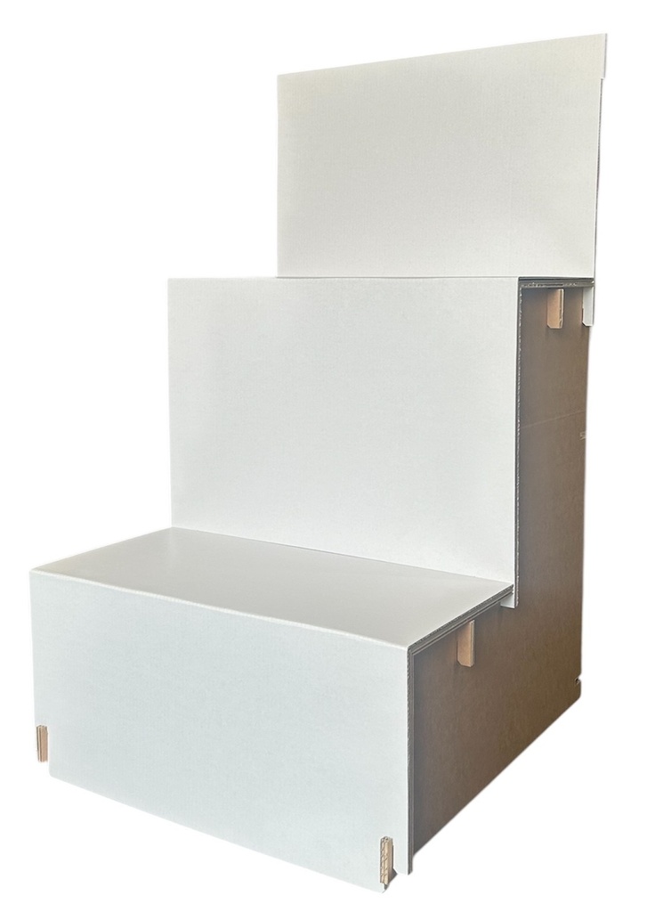 組立式展示台 はれのぶたい(大)2段 ホワイト/ブラック(602)