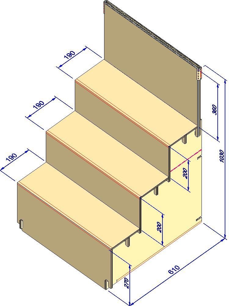 組立式展示台 はれのぶたい(大)3段 ナチュラルカラー(613)