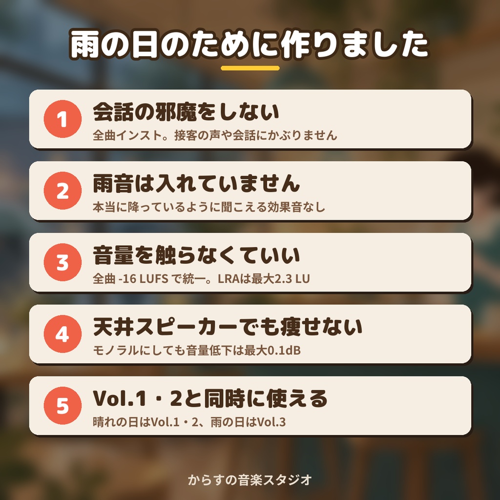 【著作権フリー・商用利用可】カフェ・ベーカリーの店内BGM 75曲233分 Vol.1+2+3セット【シングル店舗】