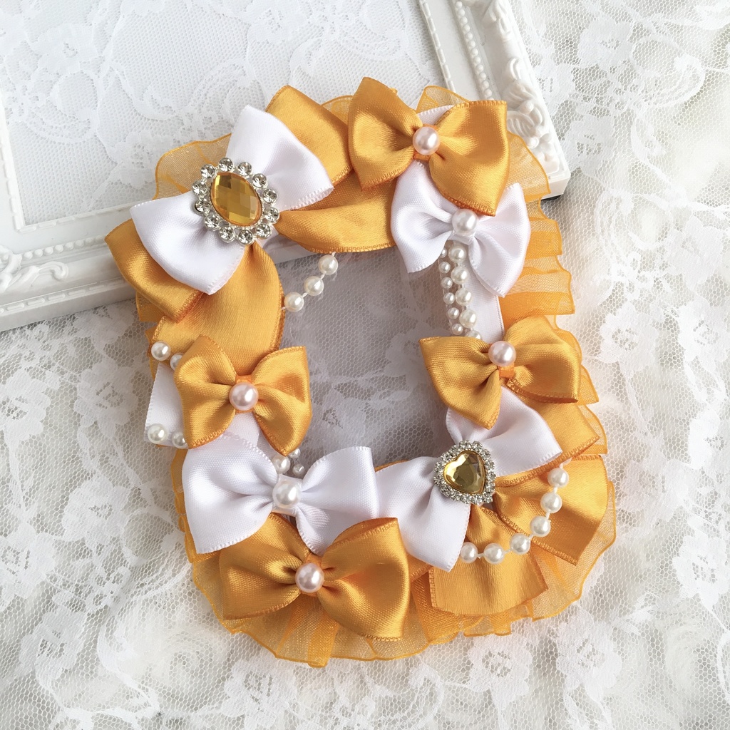 (送料込み) 硬質ケースデコ オレンジ×白