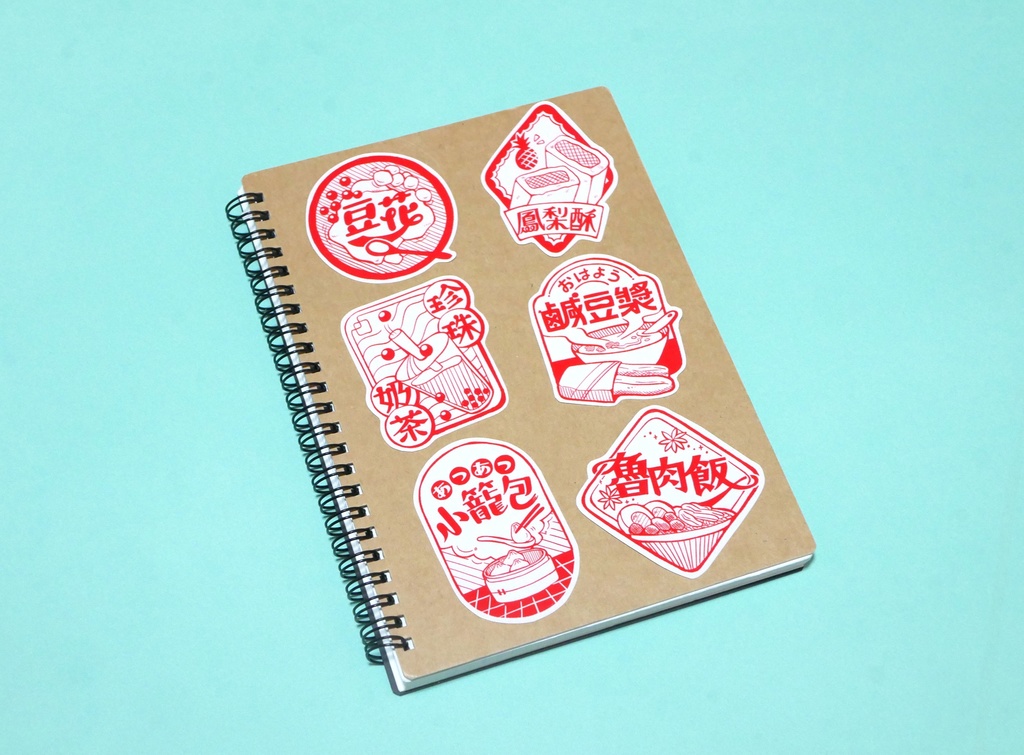 【台湾グルメ】透明ステッカー(2枚セット)