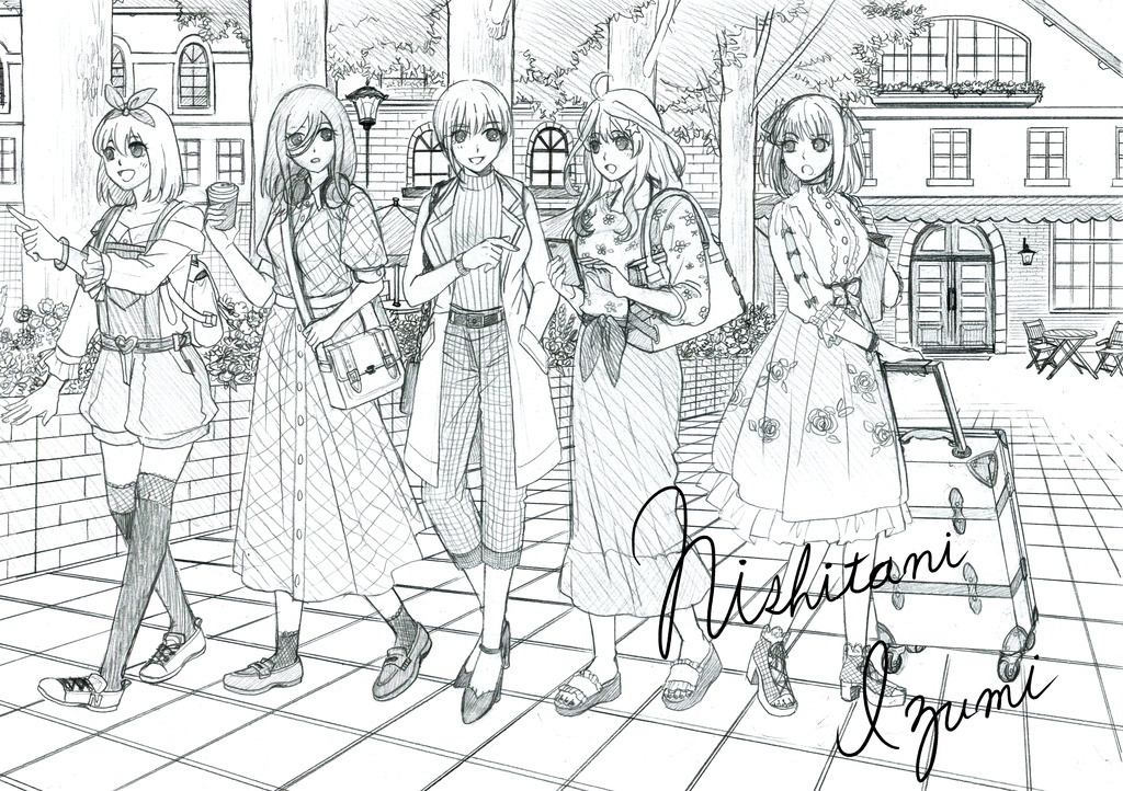 アナログイラストのオーダーメイド モノクロ