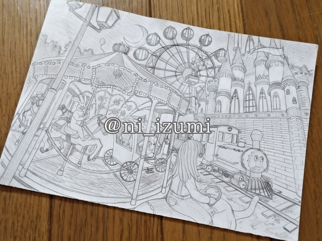 アナログイラストのオーダーメイド モノクロ