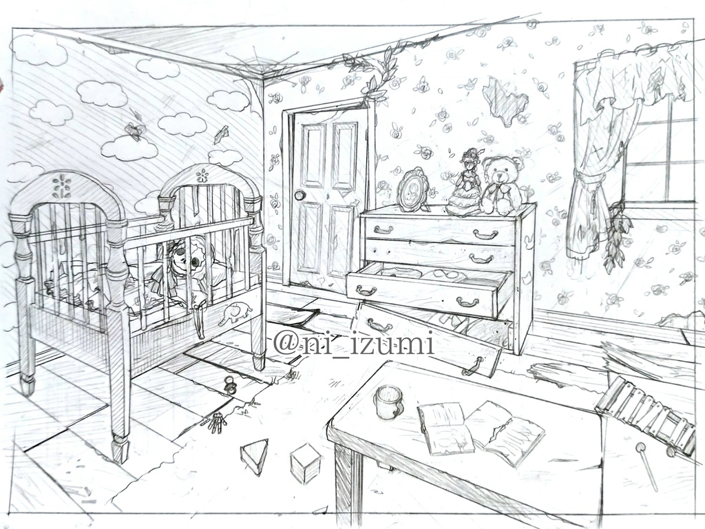 アナログイラストのオーダーメイド モノクロ