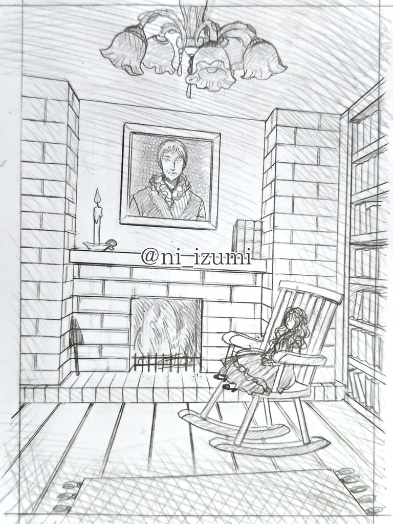 アナログイラストのオーダーメイド モノクロ ミニサイズ