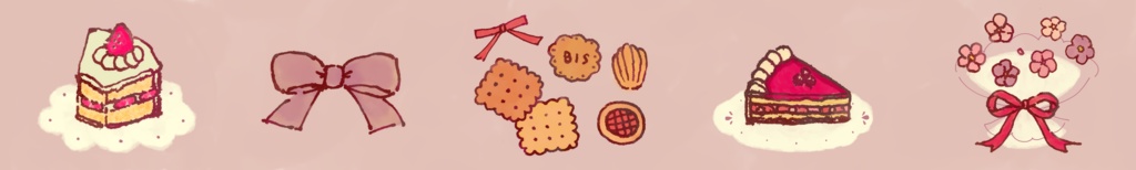 リボンとケーキのマステ