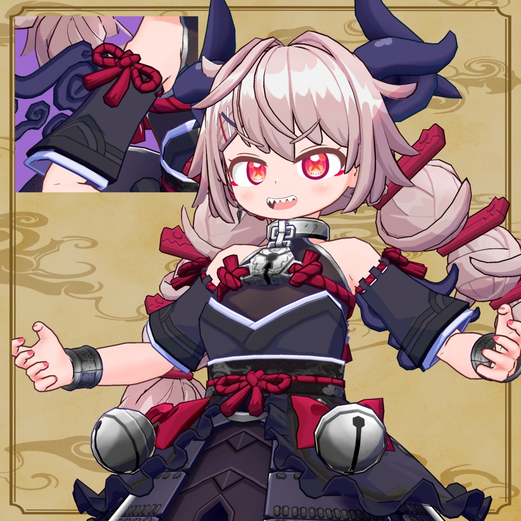 超絶御利益大明神「ここのつさま」オリジナル3Dモデル