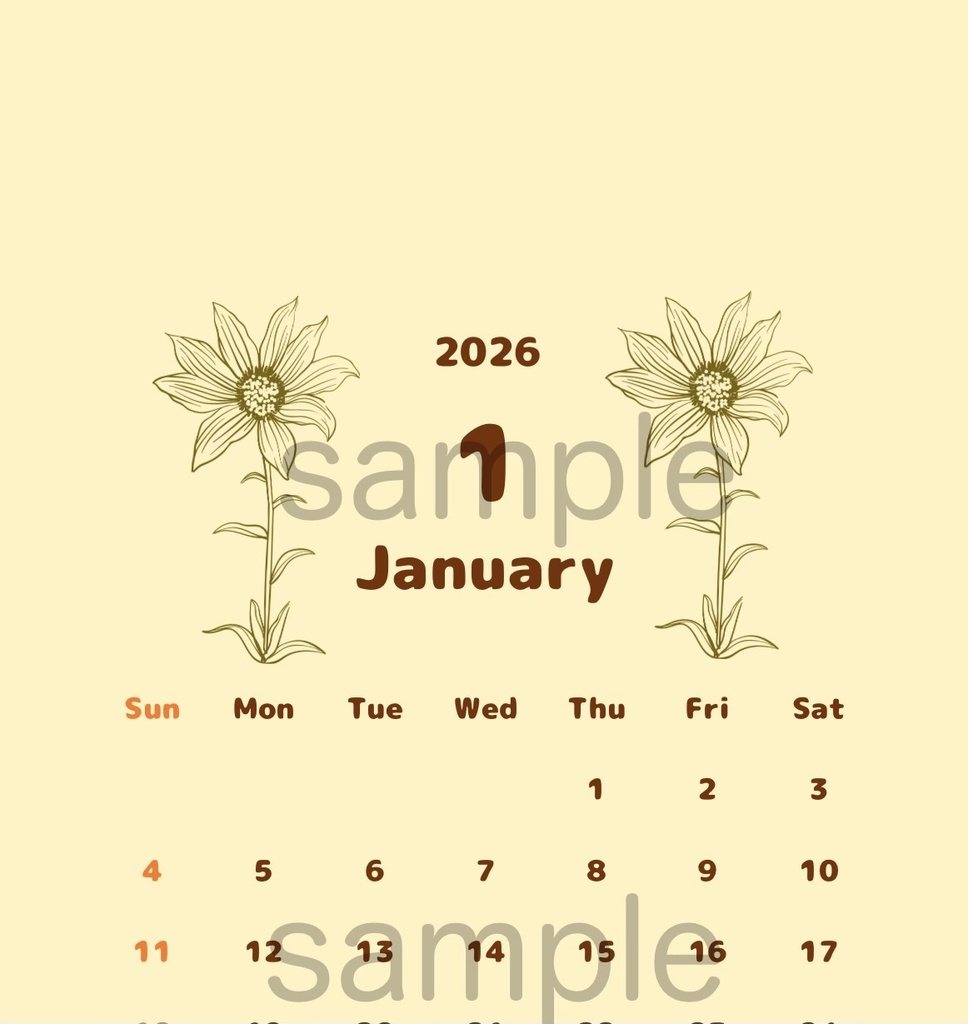 2026年 スマホ壁紙カレンダー（iPhone用・全12ヶ月）｜Mon Calme