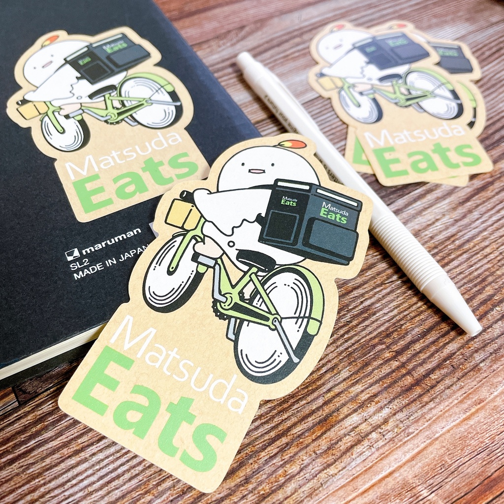 Matsuda Eats ステッカー2枚セット(茶)