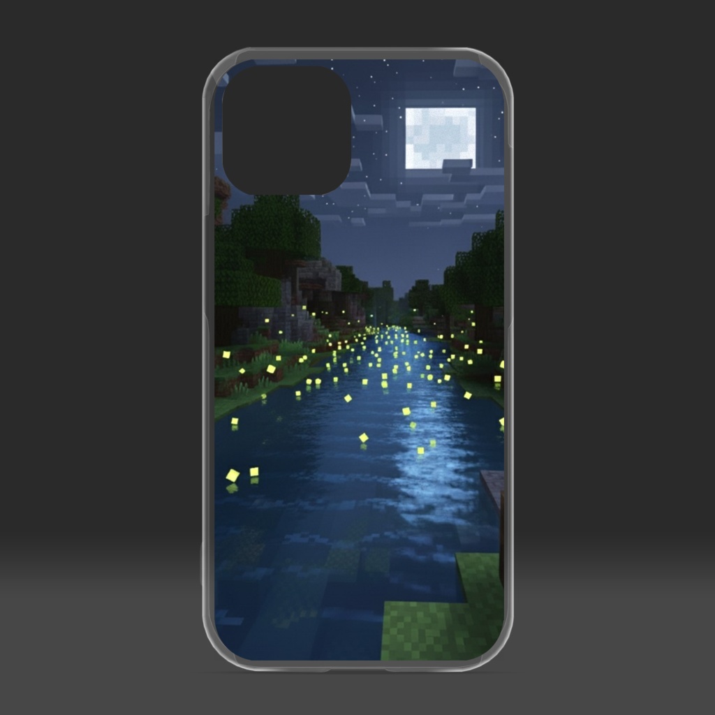 蛍耀く川(マイクラ風デザイン)