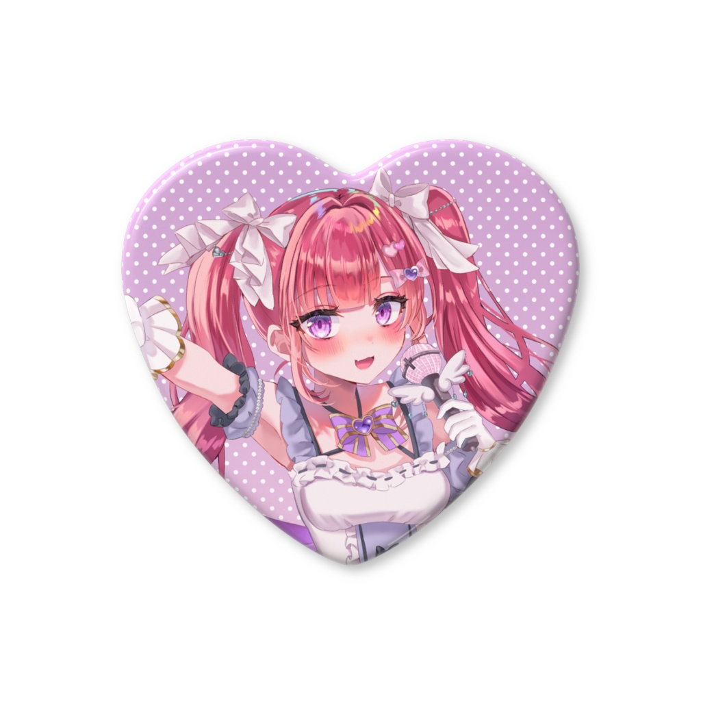 ハート缶バッジB