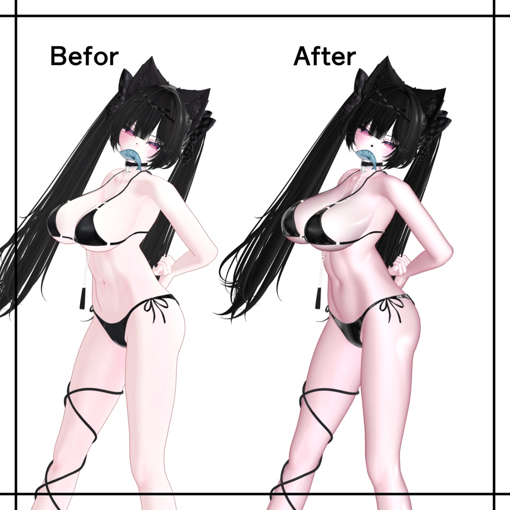 【Liltoonプリセット】Lovely Pink glow material