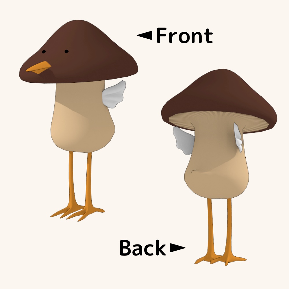 【無料】3Dモデル「とりきのこ」【VRM・FBX】