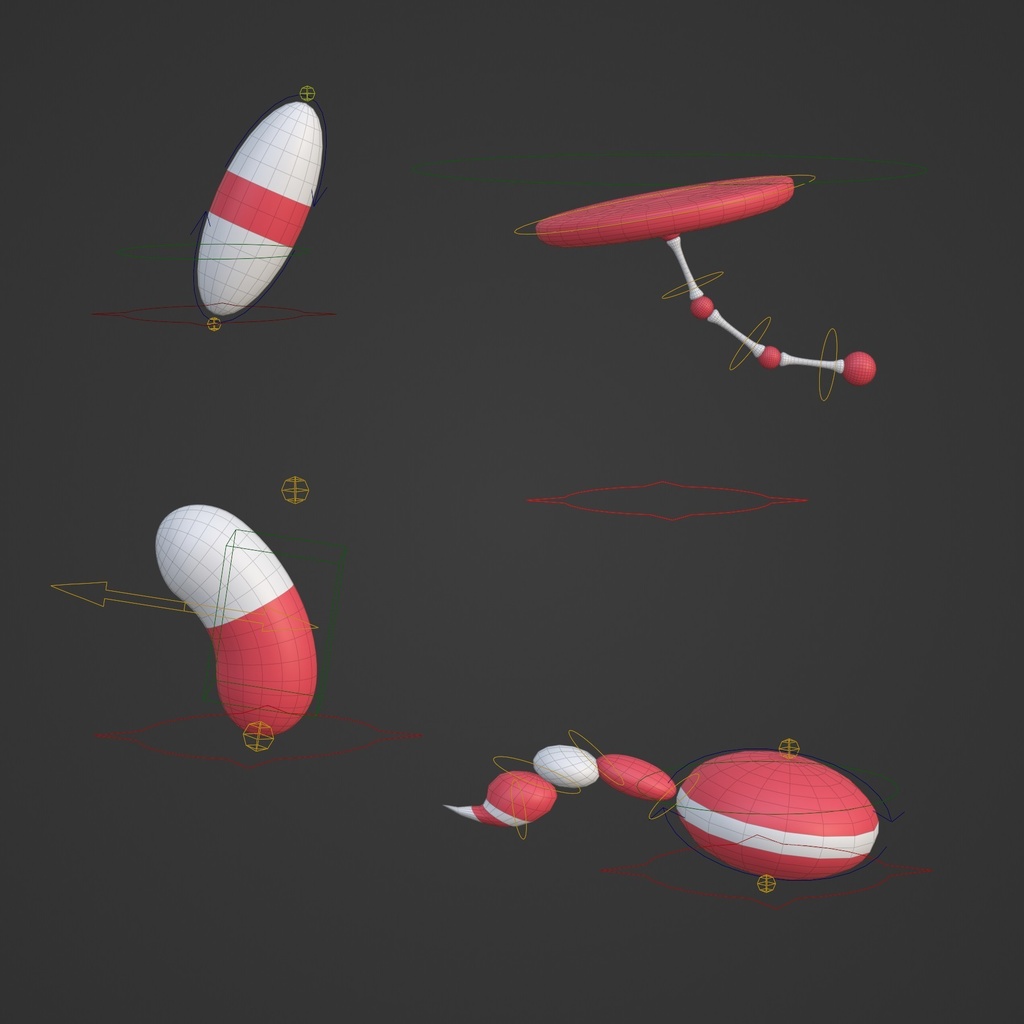 アニメーション練習用リグ4種セット【Blender4.2】