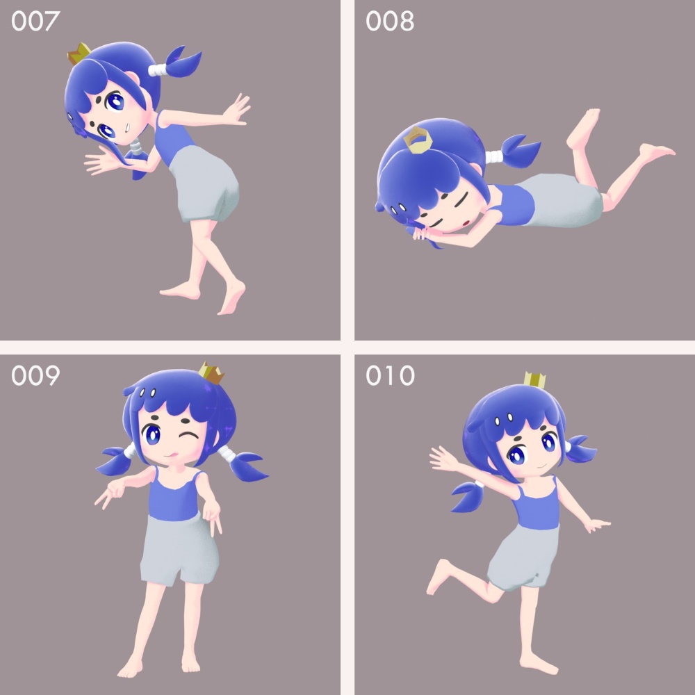 まいにちポーズ【003-010】無料!デフォルメ向け3Dポーズ集