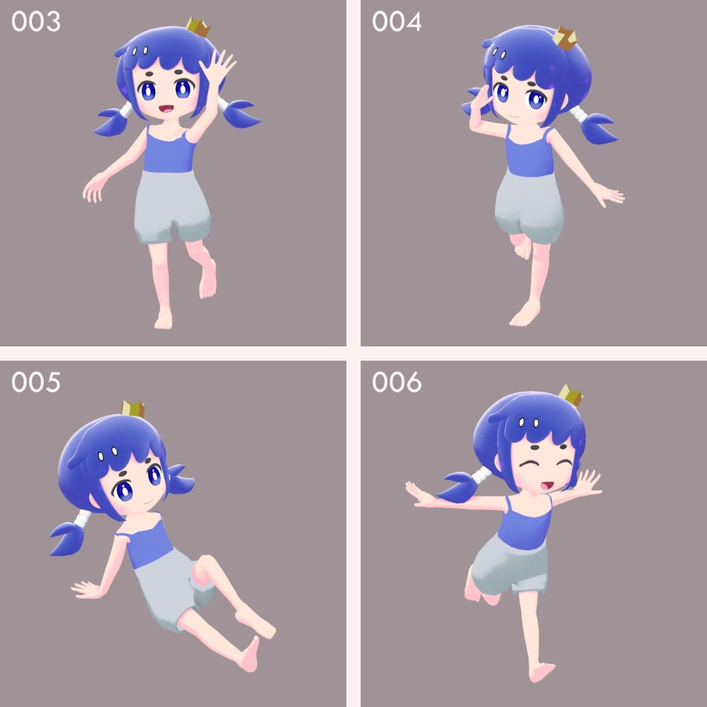 まいにちポーズ【003-010】無料!デフォルメ向け3Dポーズ集