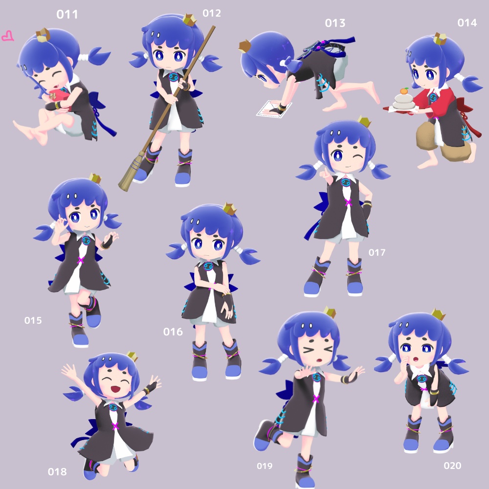 まいにちポーズ【011-020】デフォルメ向け3Dポーズ集