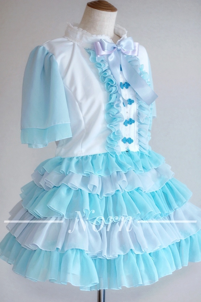 創作オリジナル衣装*紫陽花メイド衣装(水色)