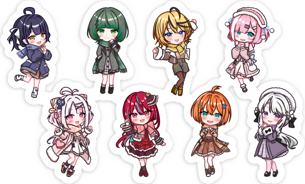 【ミクストガールズ】冬服デフォルメ - ステッカー【非公式】