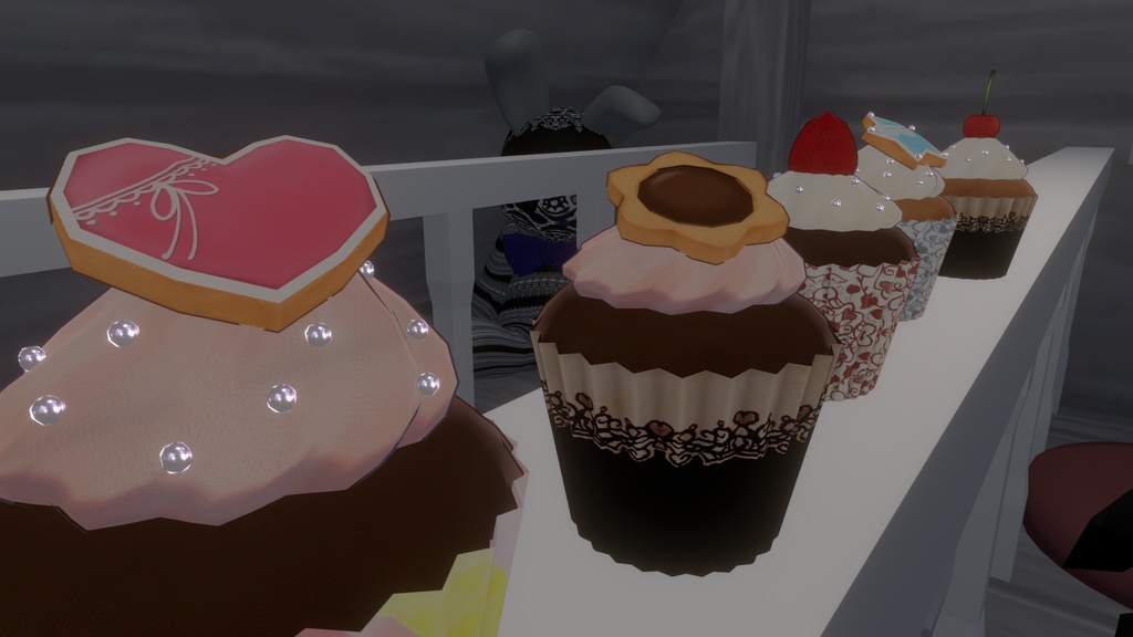 雑なデコレーションカップケーキ