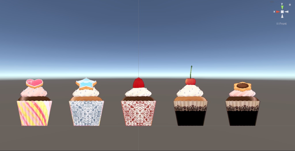 雑なデコレーションカップケーキ