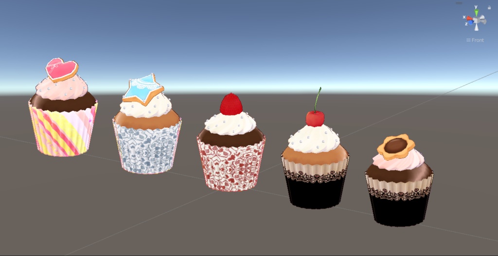 雑なデコレーションカップケーキ