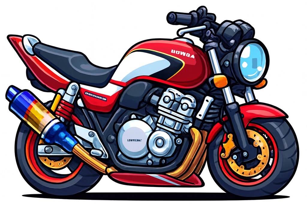 コミカルバイクAI生成画像