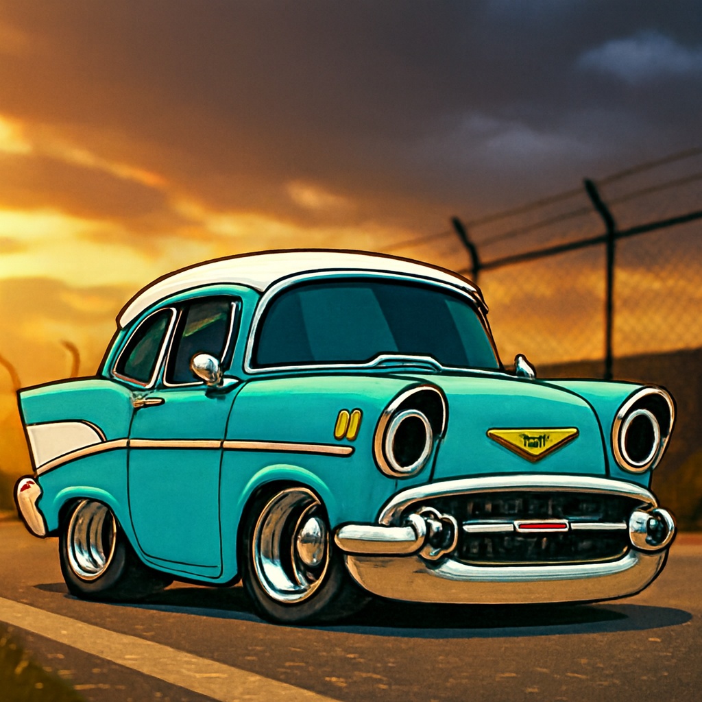 クラシックカーがある風景