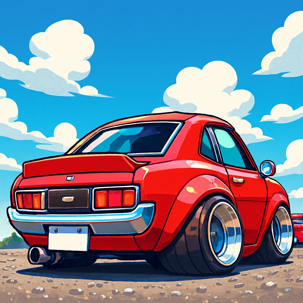 旧車風No.3再構築オリジルだるまセリカイラスト