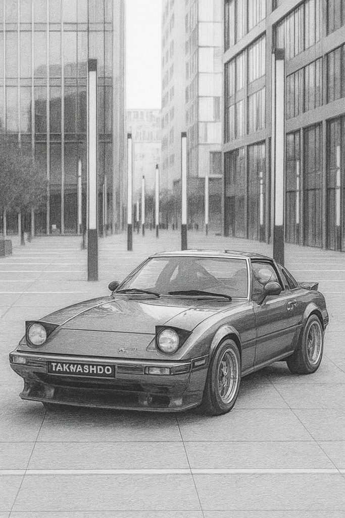 再構築オリジナル鉛筆画70年代スポーツかー