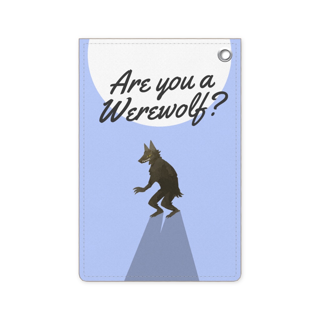 人狼パスケース - Are you a Worewolf?（青色／ブルー）