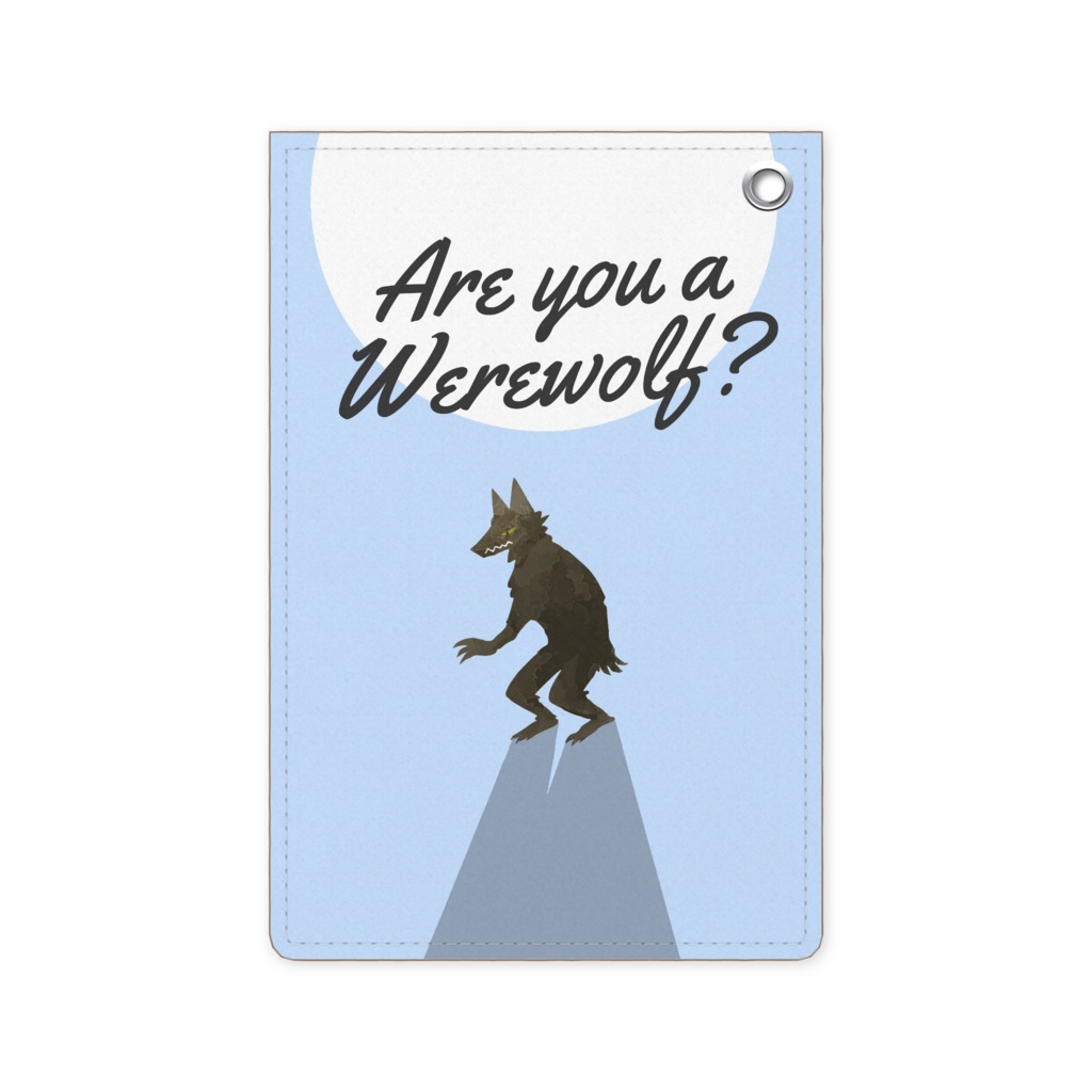 人狼パスケース - Are you a Worewolf?（水色／アクア）